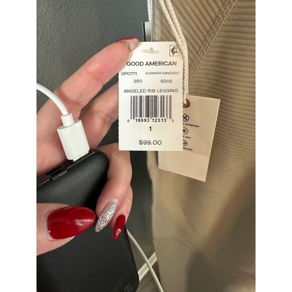 Good American Angled Rib Leggings Small Beige - Picture 5 of 6